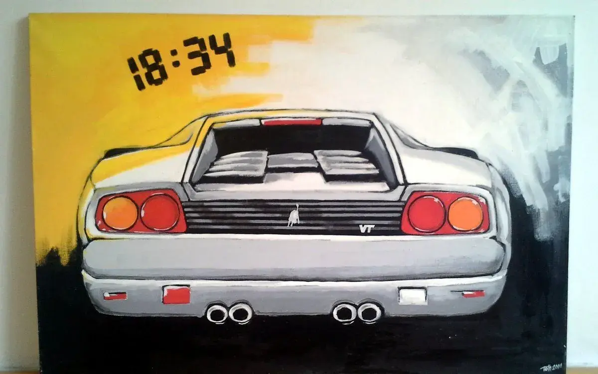 Obraz: Bílé Lamborghini v 18:34