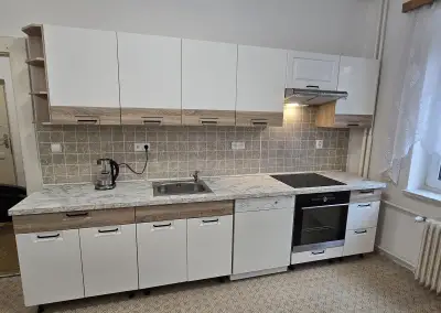 Pronájem prostorného 2+1 (65 m2) s balkonem a zahradou v ul.