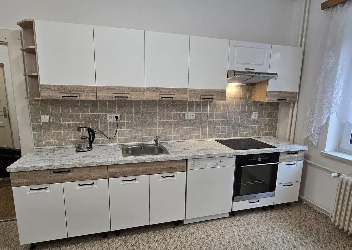 Pronájem prostorného 2+1 (65 m2) s balkonem a zahradou v ul.