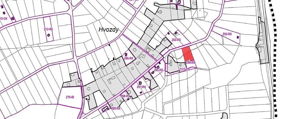 lesní pozemek Masečín-Hvozdy 2288m2