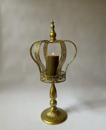 KRÁLOVSKÁ KORUNA - ZLATÝ KOVOVÝ SVÍCEN 60 cm