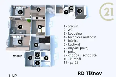 Rodinný dům v Tišnově se zahradou, samostatnou částí a ve.
