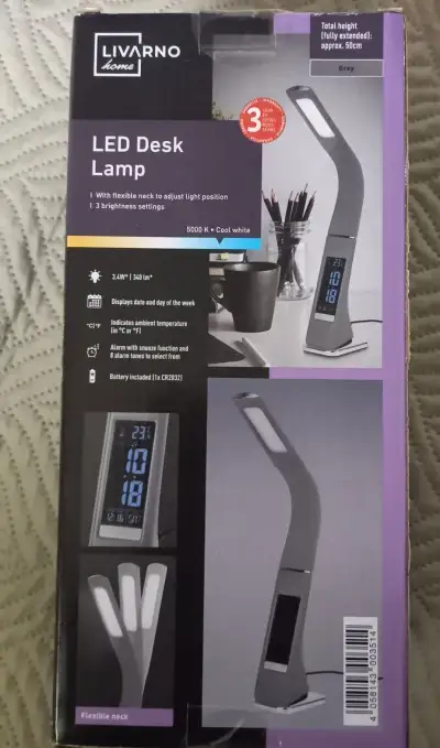 stolní LED lampa s hodinami , teplotou - nová