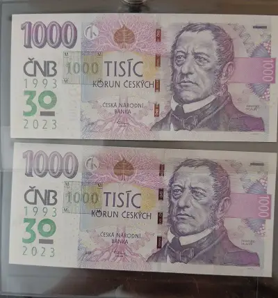 Výroční 1000kč s přítiskem