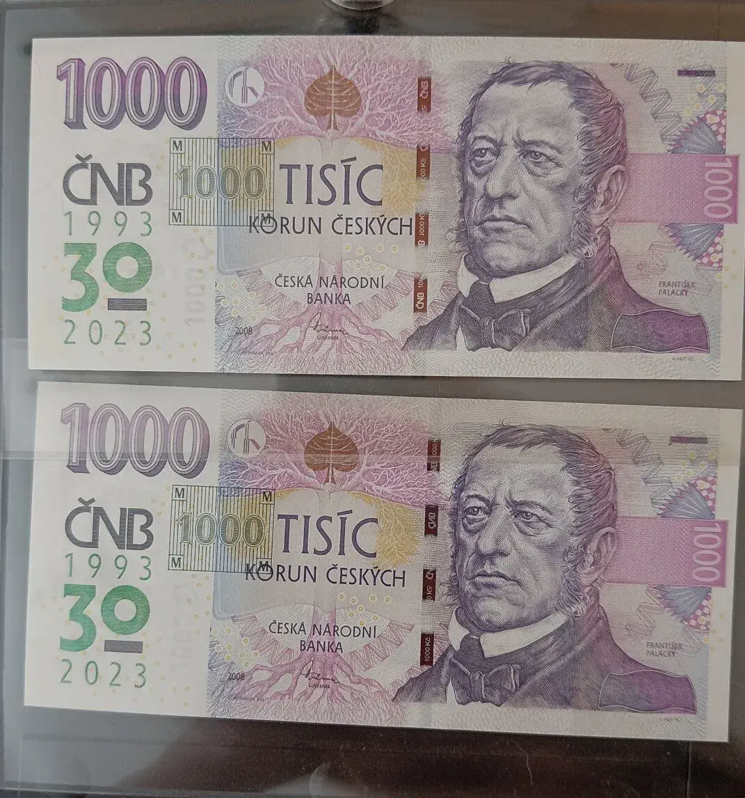 Výroční 1000kč s přítiskem