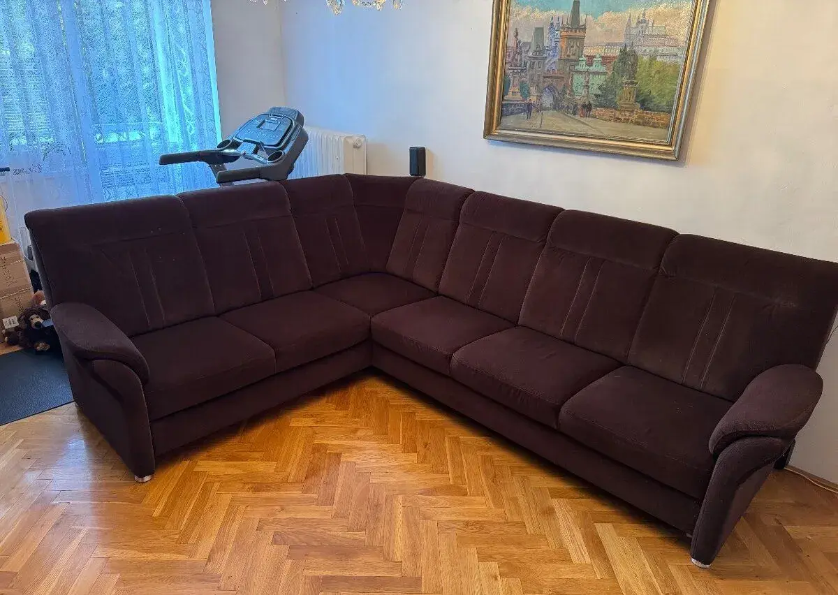 Rohová sedací souprava Malaga - Hnědá