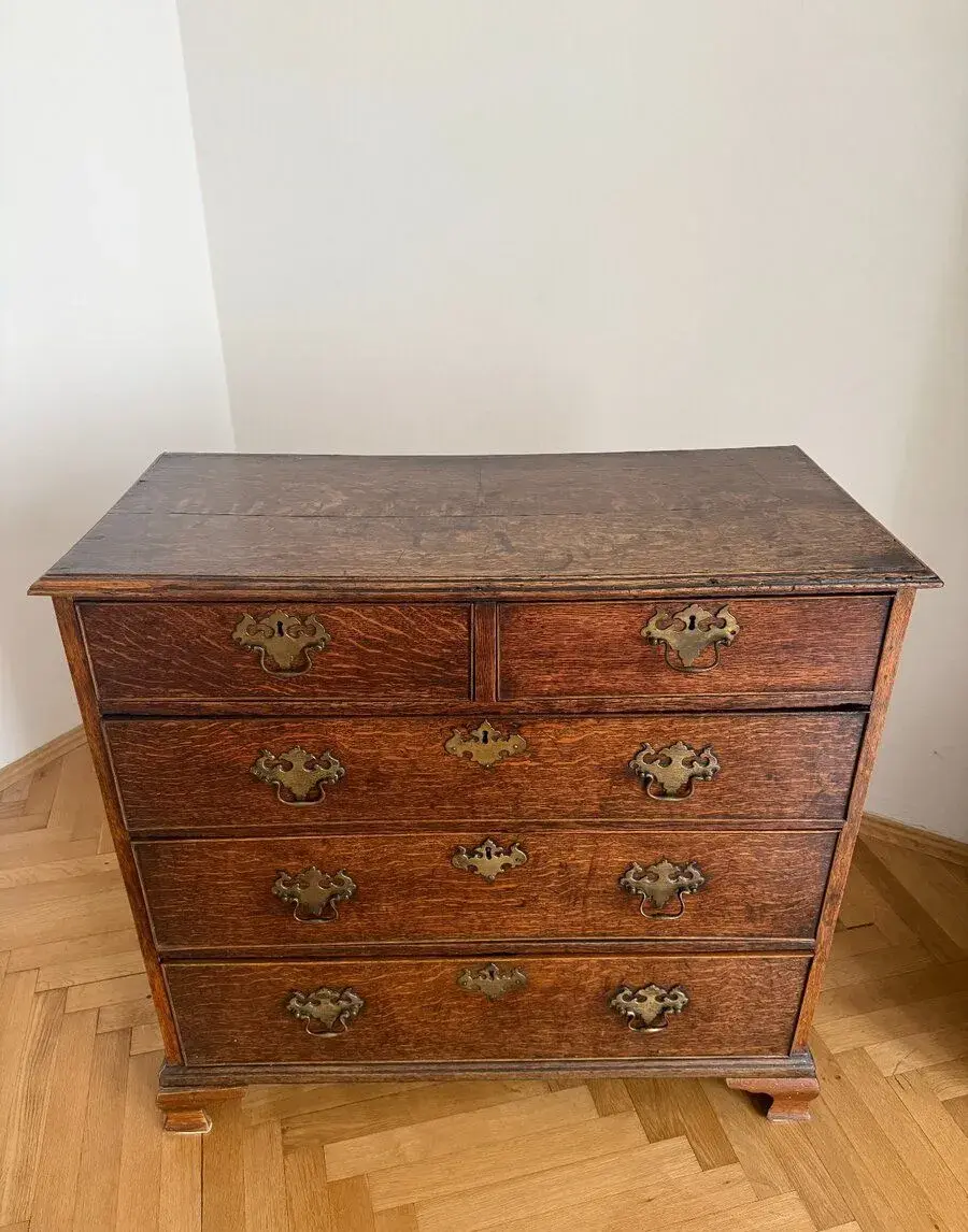 Starožitná anglická dubová komoda, Georgian, 18. století