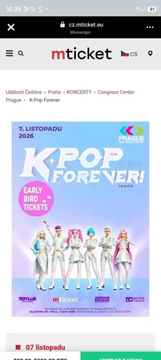Vstupenky na KPOP FOREVER 7.11.2026