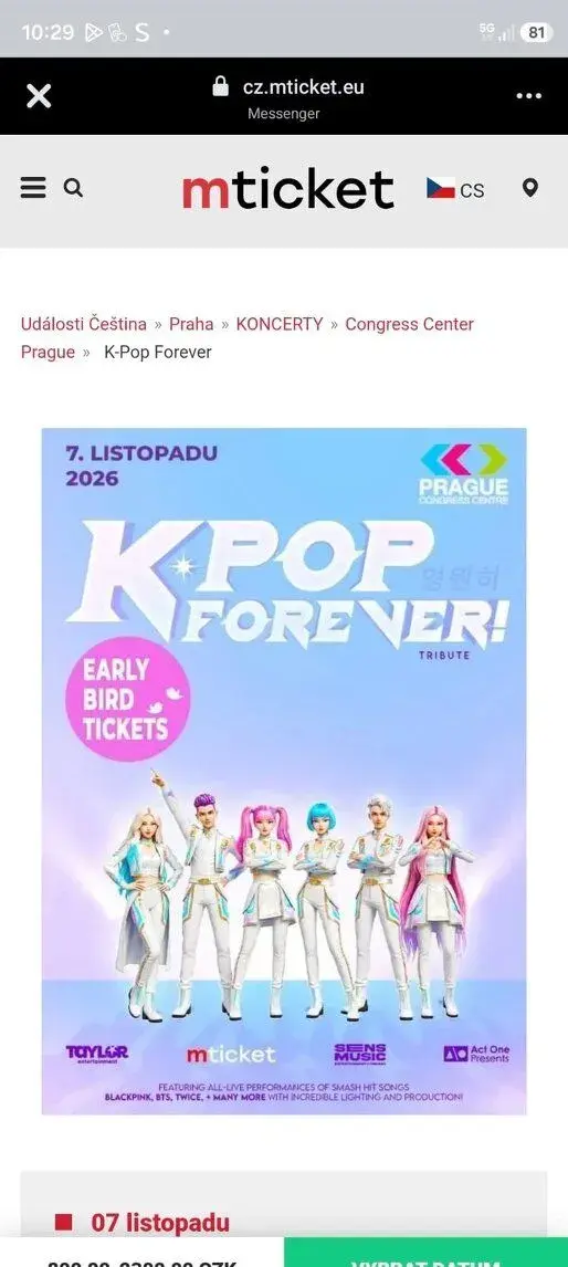 Vstupenky na KPOP FOREVER 7.11.2026