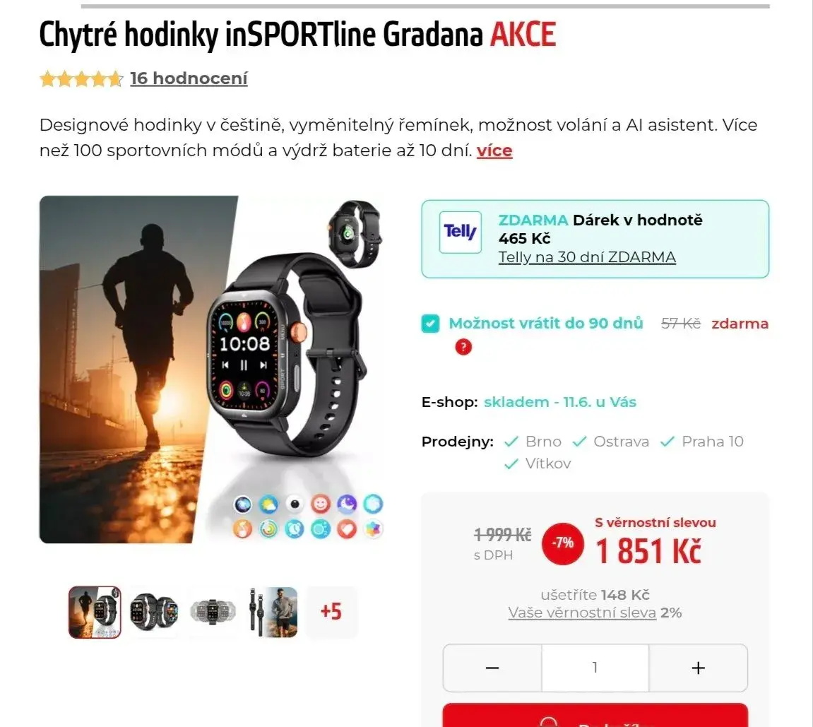 Nové chytré hodinky inSPORTline