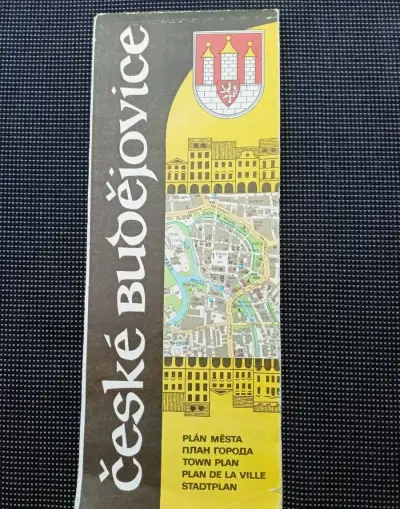 České Budějovice, plán města,velmi dobře zachováno