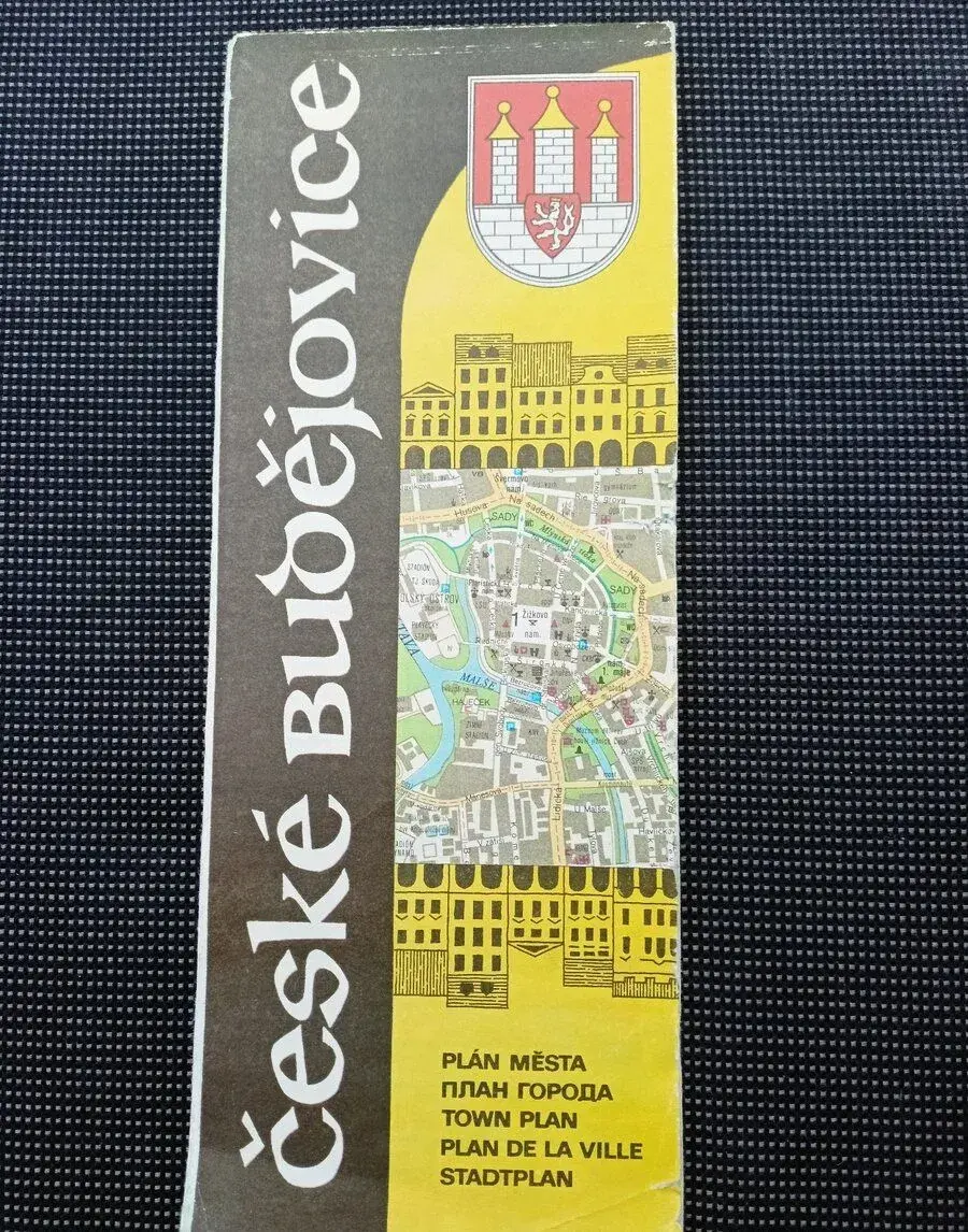 České Budějovice, plán města,velmi dobře zachováno