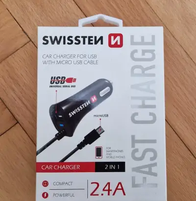 Nabíječka do auta SWISSTEN 2,4 A microUSB
