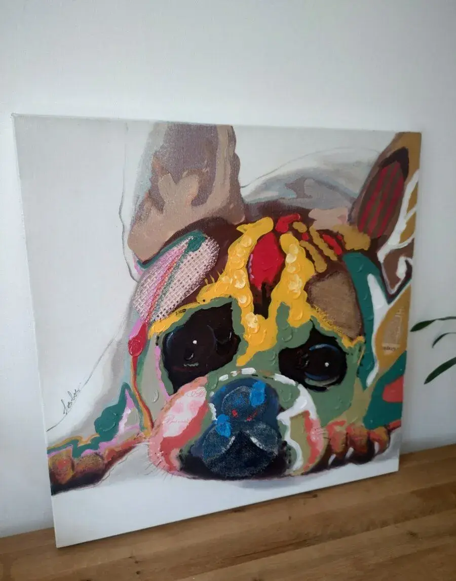OBRAZ BULDOČEK VELKÝ - rozměry cca 100 x 100 cm. PC 20.000,-