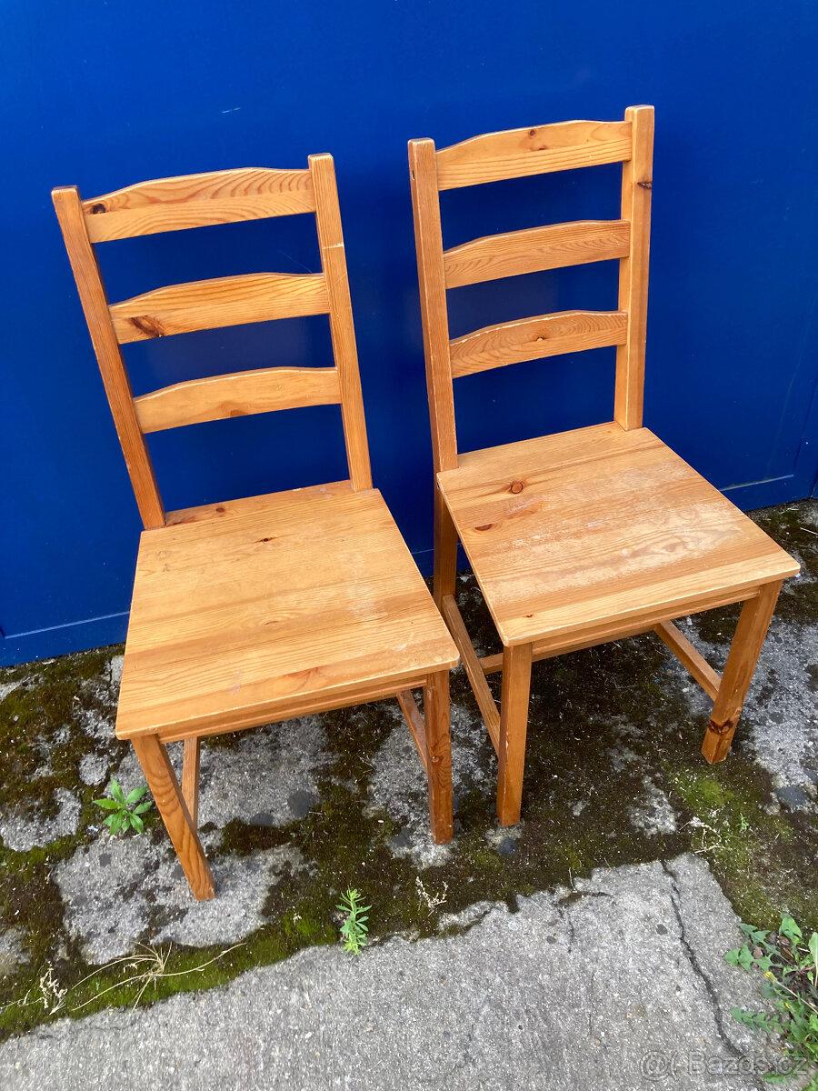 Židle IKEA dřevěná jídelní z masivu 2 kusy za 500 kč