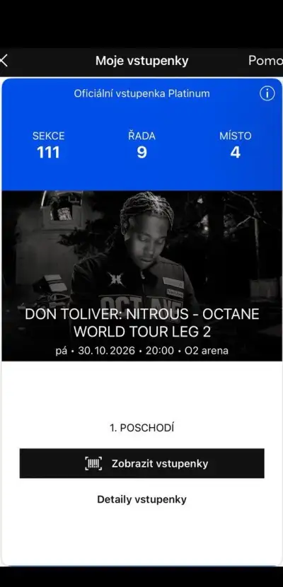 Vstupenka na koncert Dona Tolivera