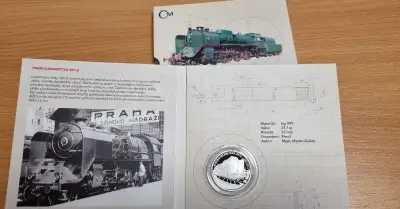 stříbrná mince Parní lokomotiva 387 Mikádo proof