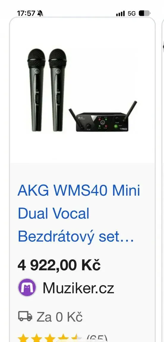 AKG WMS40 Mini Dual Vocal Bezdrátový set
