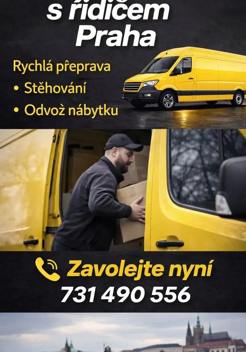 Taxi - Pronájem dodávky s řidičem rychle a