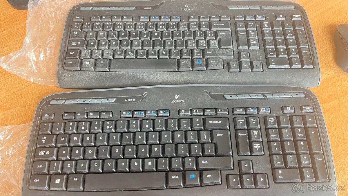 2x klávesnice Logitech Wireless Desktop MK330 na díly