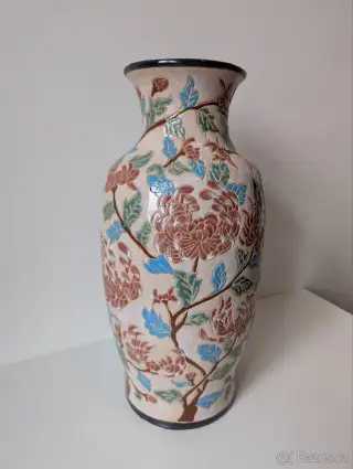 Japonská keramická váza 43cm ve stylu Satsuma