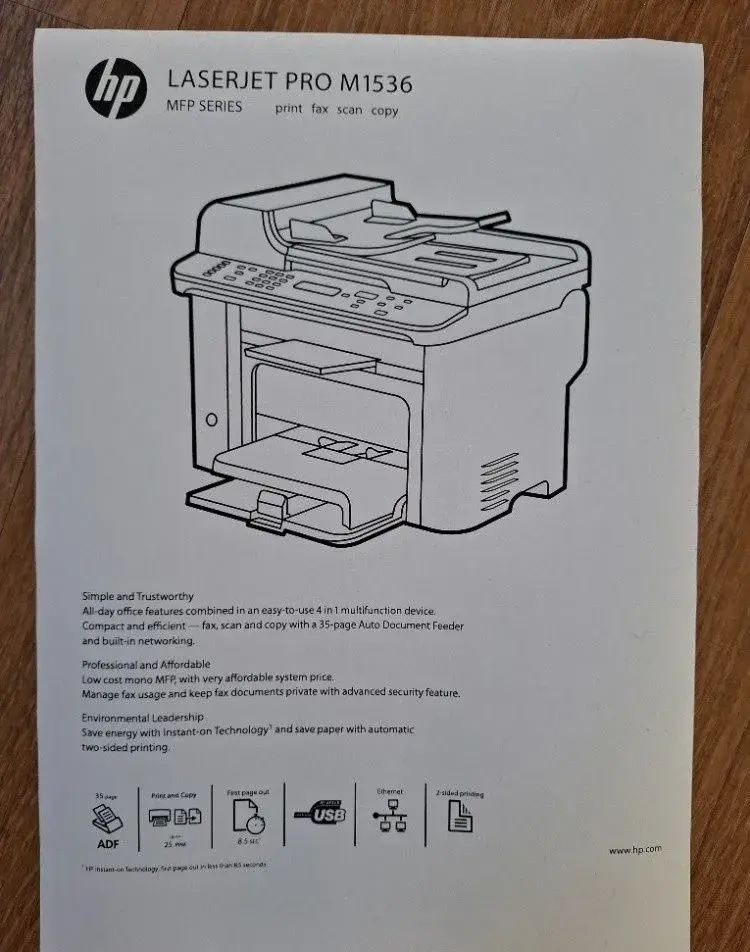 HP LaserJet 1536dnf MFP – tiskárna, skener