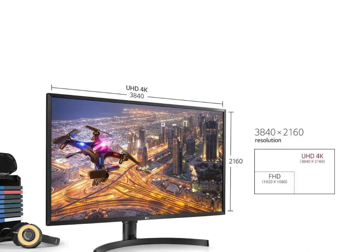 32" LG 32UK550 LCD monitor 4K 3840 × 2160 100% stav, bez or