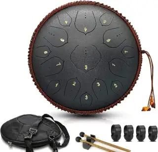Velký Tongue drum, opletený buben 15 tónů, 36 cm