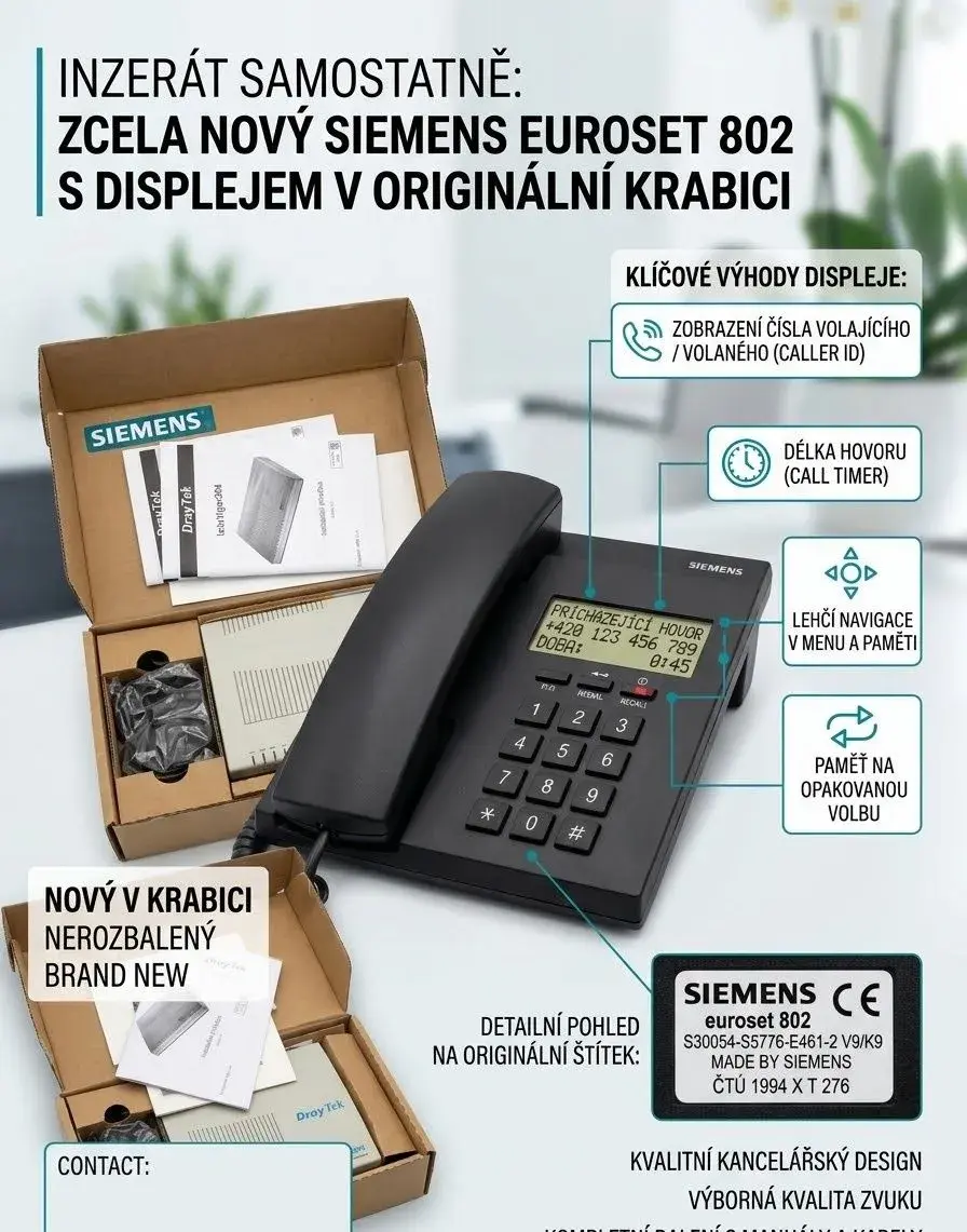 Nový telefon Siemens Euroset 802 s displejem