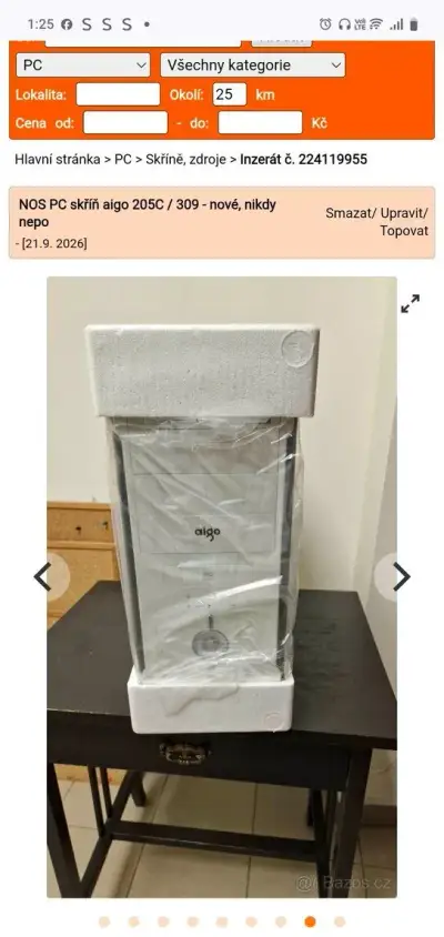 LOT 12x NOS PC skříň aigo 205C / 309 - 100% nová, v krabici,