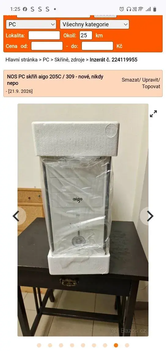 LOT 12x NOS PC skříň aigo 205C / 309 - 100% nová, v krabici,