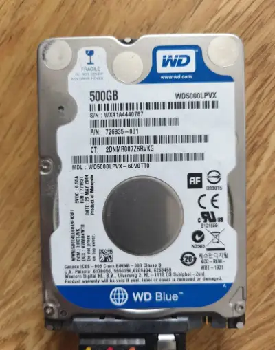 500GB 2,5" Hdd Wdc WD5000LPVX-60V0TT0