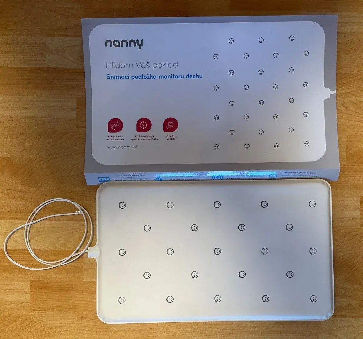 Monitor dechu Nanny snímací podložka