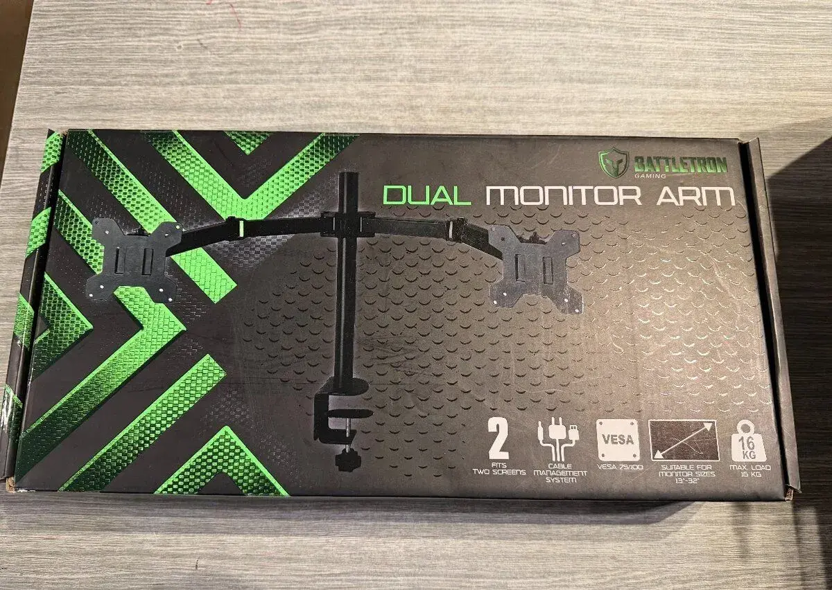 Dvojitý držák pro monitory Battletron 2 x 8 kg max