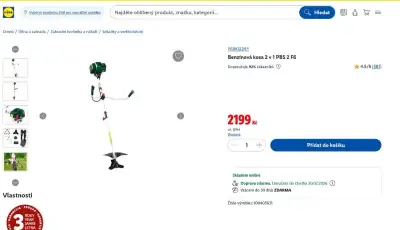 benzínový křovinořez parkside, plně funkční, komplet přísl.
