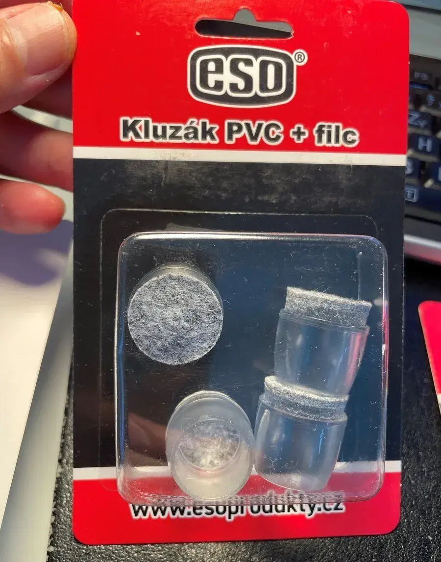 Kluzné návleky na židle, PVC, s filcem, nové, nepouž.