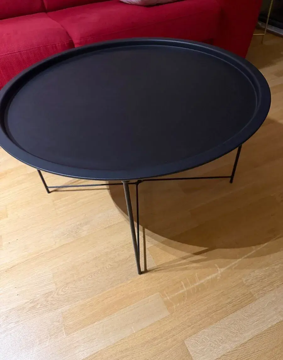 Černý konferenční stolek průměr 75 cm