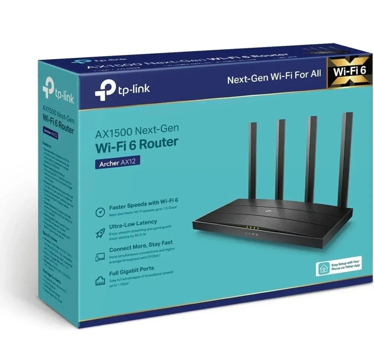 Duální WI-FI 6 router TP-LINK Archer AX12, AX1500 Gigabit