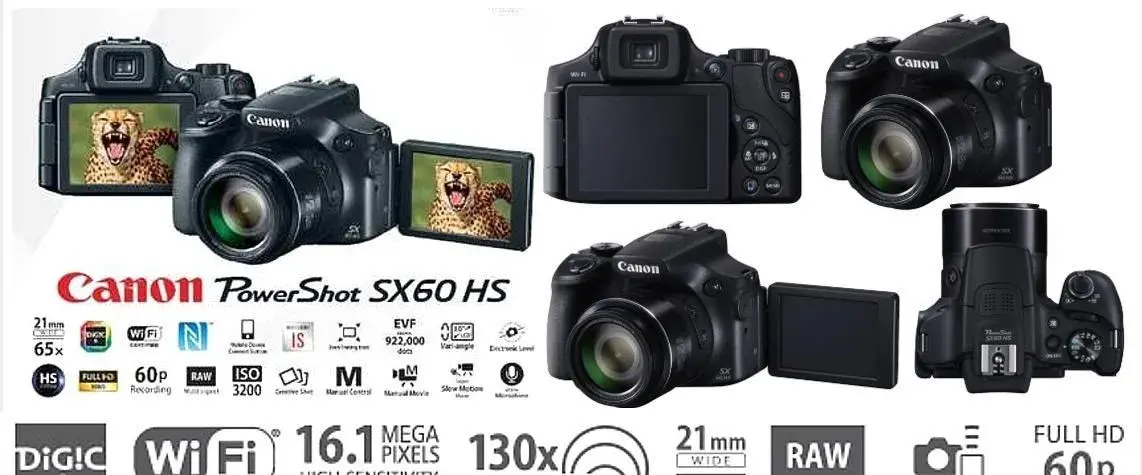 Canon PowerShot SX60 HS 65x O.Zoomfull HDVWi-Fi
