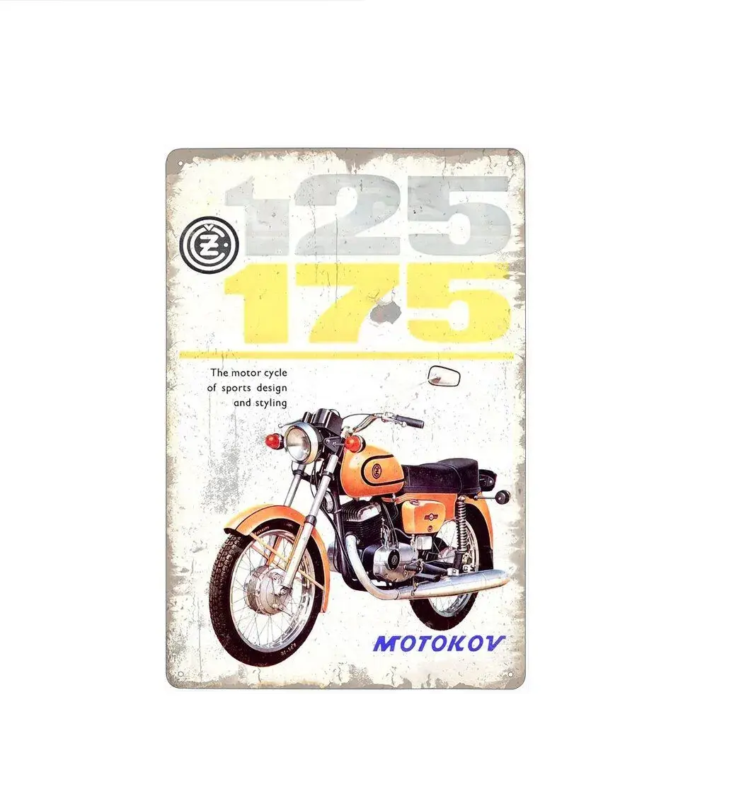 cedule plech - motocykl ČZ 125-175: Motokov (dobová reklama)