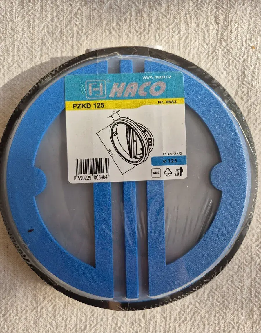Protizápachová dvoukřídlá klapka HACO PZKD 125 mm