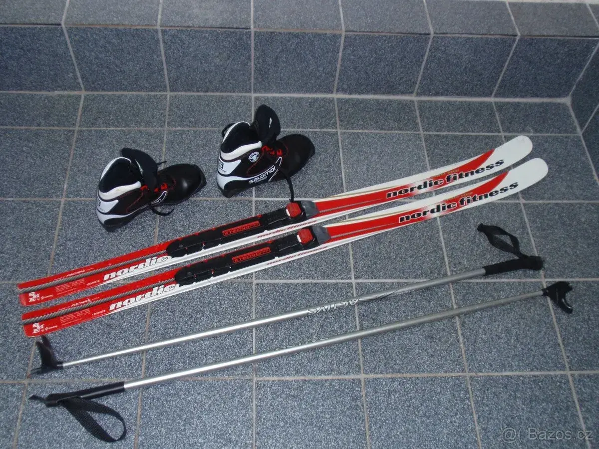 SET BĚŽKY FISCHER 120 CM+BOTY VEL.36,5+HŮLKY 105 CM