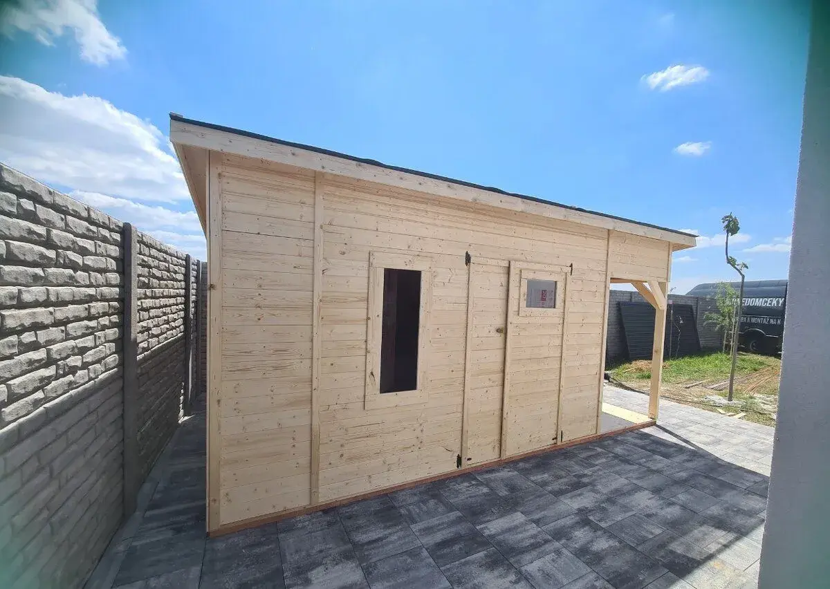 Zahradní dřevěný domek 2,5x5 s verandou, doprava zdarma