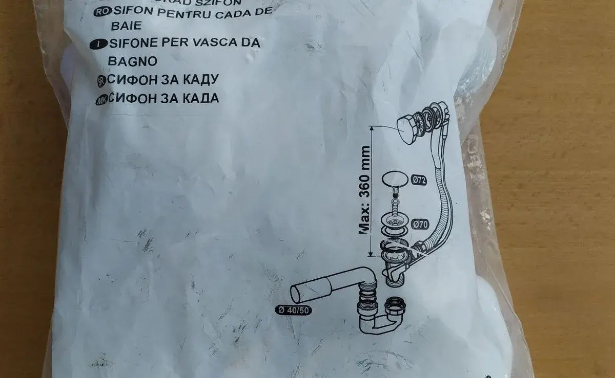 Vanový sifon LIV 5-446 s přepadem a lankovým ovládáním zátky