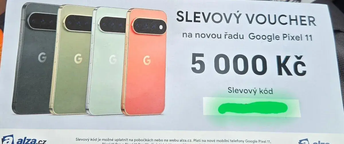 Alza Slevovy kód 5000 Kc na novou radu Google Pixel 11