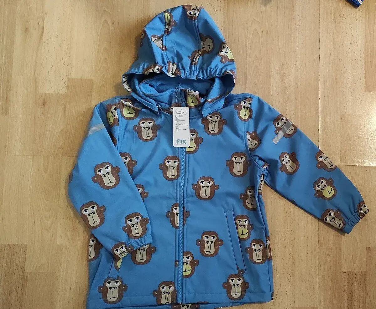 Softshellová bunda Lindex s opicemi vel. 128