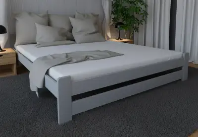 Nová postel 180x200 cm ŠEDÁ + rošt
