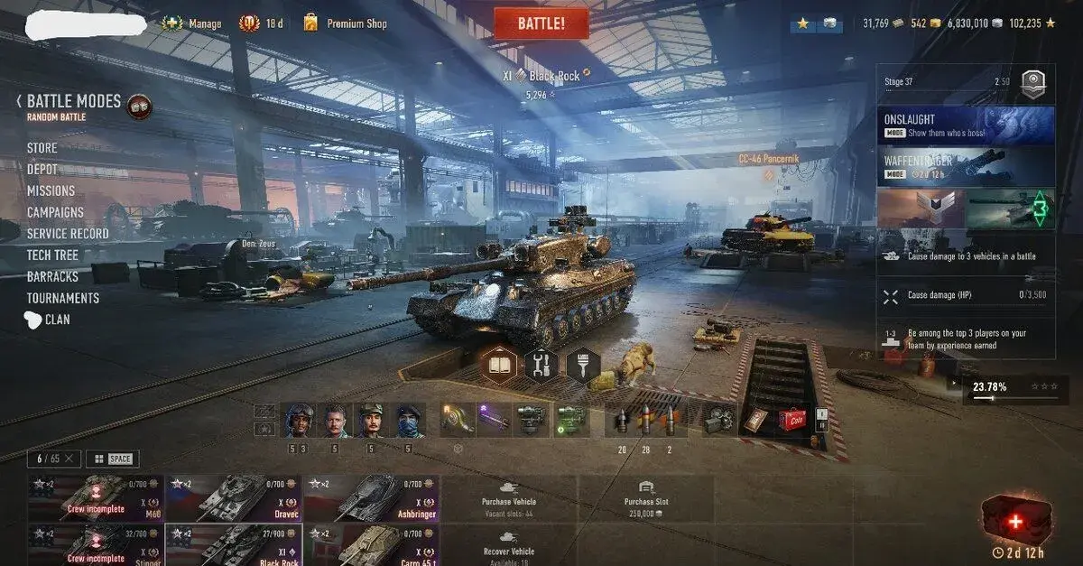World of Tanks účet