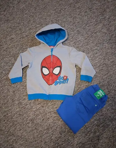 Chlapecké dětské kalhoty,mikina Spiderman 104