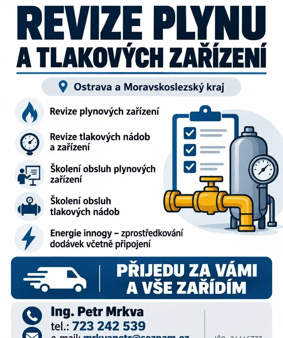 Revize plynu a tlakových zařízení – Ostrava a okolí